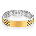 Women's & Men's Beads Fashion Couple Curved Titanium Steel Strap Can Bracelets - Golden Bend Card 1.5 * 21cm MegaBDM