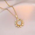 Female Minority Fashion Design Rotating Bauhinia Zircon Flower Necklace - X1201 MegaBDM