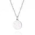 Women's & Men's Round Plate Earth Stainless World Map Pendants - Steel Color MegaBDM