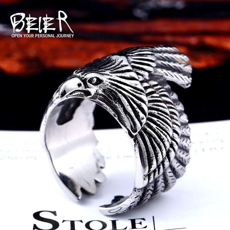 Men's Stainless Steel Vintage Flying Eagle Fashion Ring MegaBDM