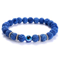 Blue Volcanic Rock Bead Devil Eye Fatima Bracelets - Blue MegaBDM