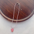 Beaded For Cartoon Cute Bowknot Clavicle Chain Necklace - Pink Cartoon Bear MegaBDM