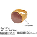 Simple Elegant Oval Opal Light Luxury Fashion Personalized Bracelets - A622-Gray Opal Ring / No. 7 MegaBDM