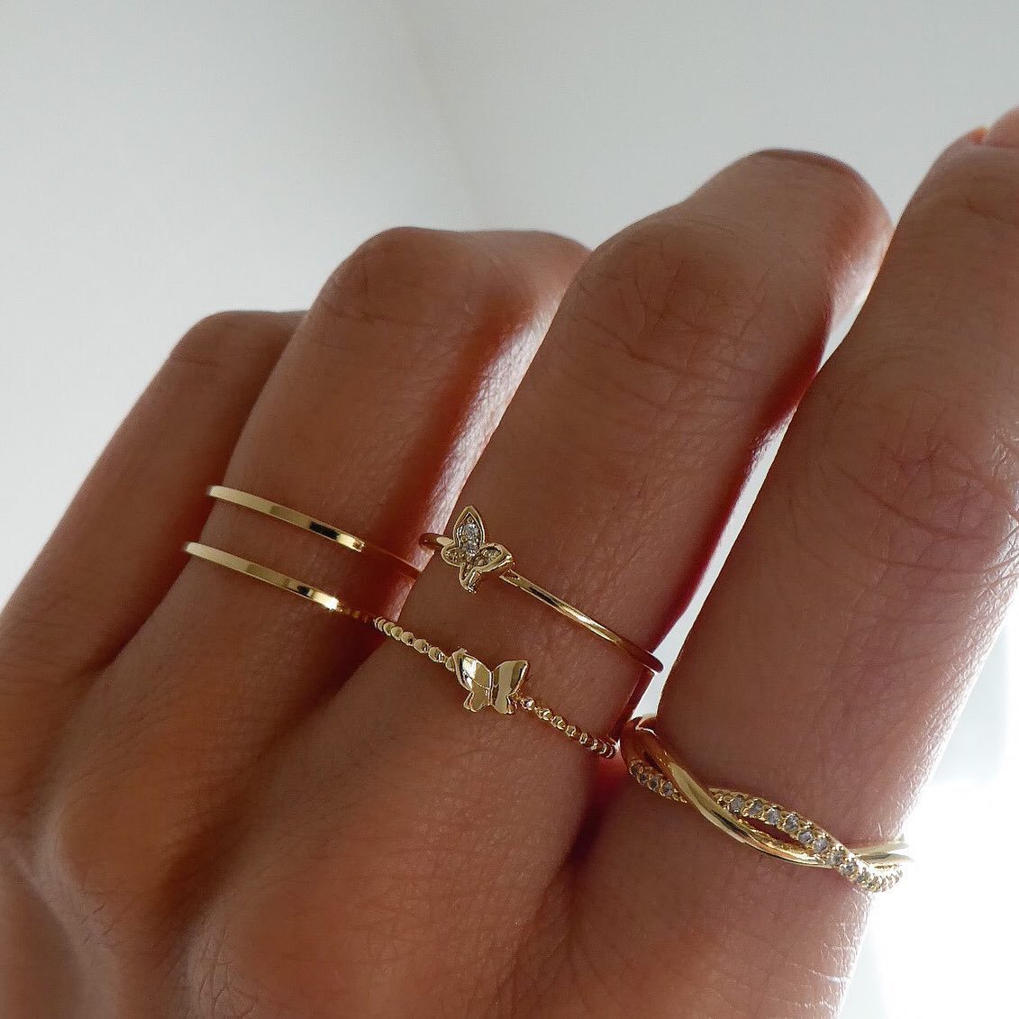 Star Moon Love Leaf Set Female Light Luxury High-grade Rings - HS1316-13 / One Size MegaBDM