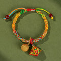 Festival Colorful Rope Ethnic Style Hand-woven Adult Small Sachet Carrying Bracelet - Panlong Knot Winding Zongzi Golden Ball MegaBDM