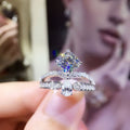 Eight Hearts Arrows Zircon Imitation Moissanite Female Male Six Claw Ring - JZ455 / Adjustable Opening MegaBDM