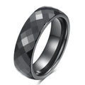 Ceramic Fashion Cut Surface Black White Simple Ring - Black / No. 5 MegaBDM