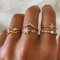 Star Moon Love Leaf Set Female Light Luxury High-grade Rings - HS1316-7 / One Size MegaBDM