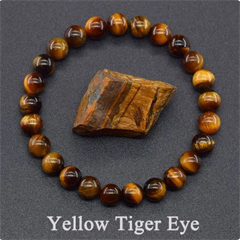 Cool Natural Stone Tiger Eye High-grade Bracelets - A 17 6 (Tigereye) / 8mm MegaBDM