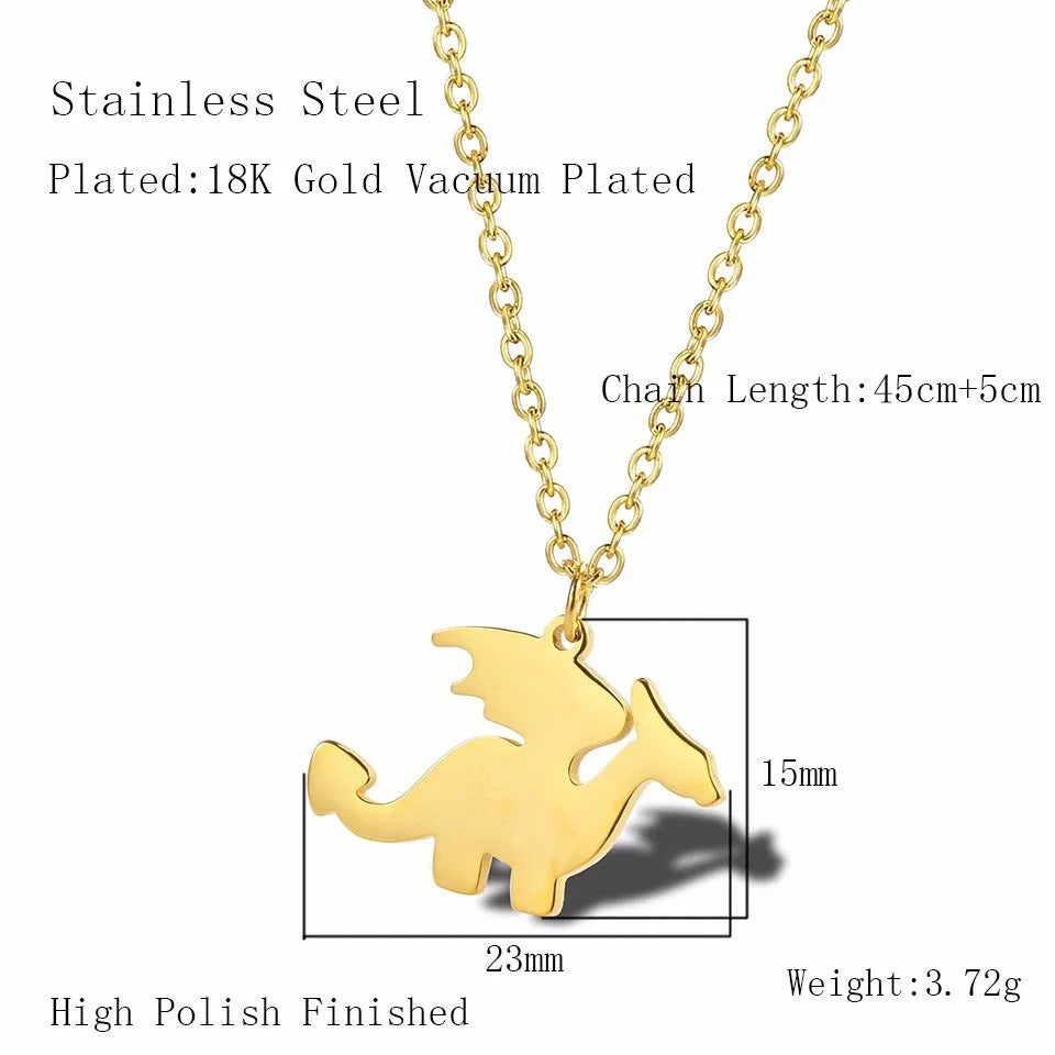 Women's Cartoon Animal Series Personalized Stainless Steel Necklace - Ln1310 Gold MegaBDM