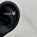 Bone Small Versatile Butterfly Design Pin Stud Earrings - 6# Aurora White Spider D2232 MegaBDM