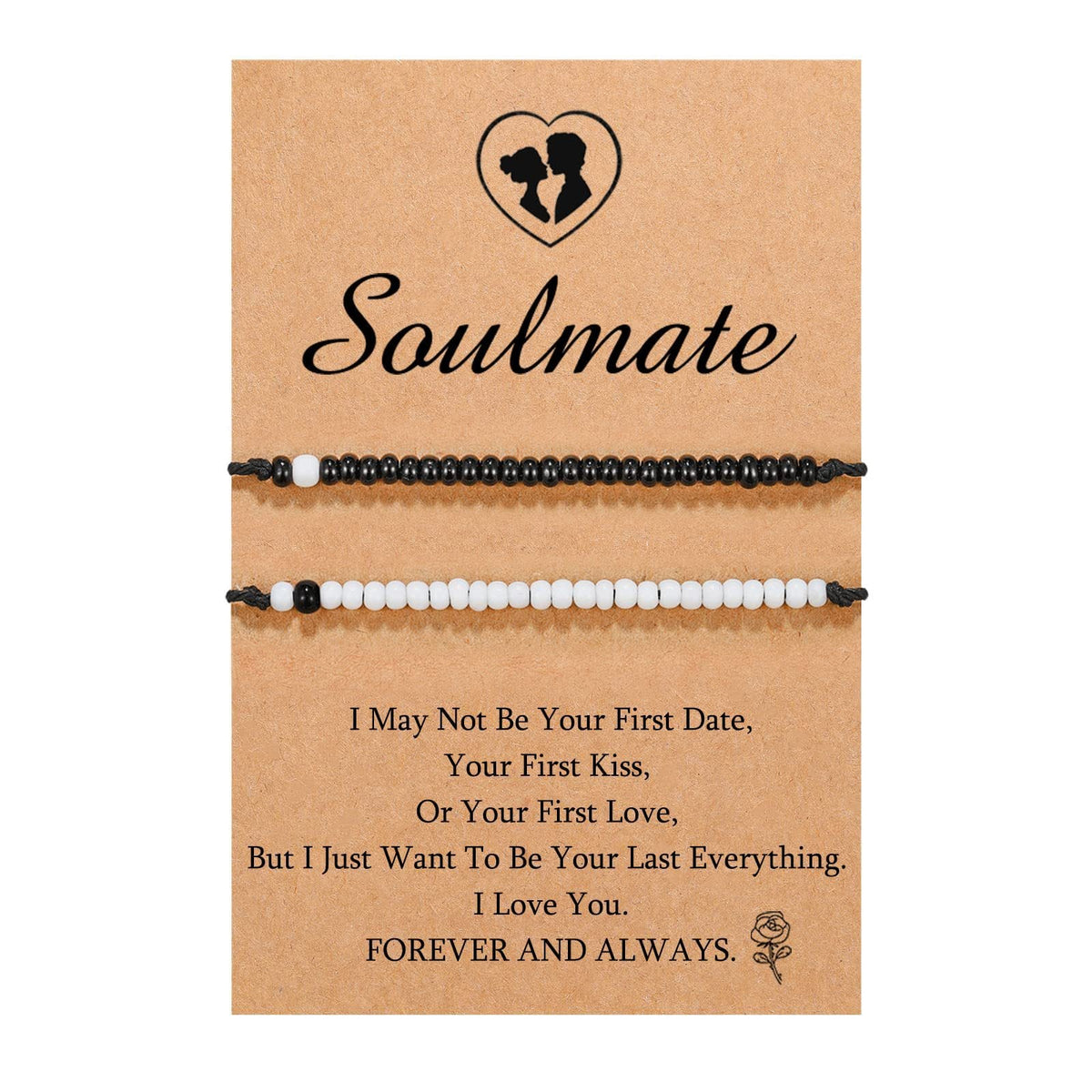 Moss Password Black And White Beaded Bracelets - Black and White Beads Suit Soulmate Card MegaBDM