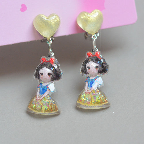 Versatile Graceful Children's Princess Mermaid Tail Rings - 21# A Pair of Ear Clips MegaBDM