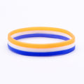 Flag Colorful Silicone Layered World Cup Bracelets - 3 Layers (Orange, White and Blue) MegaBDM