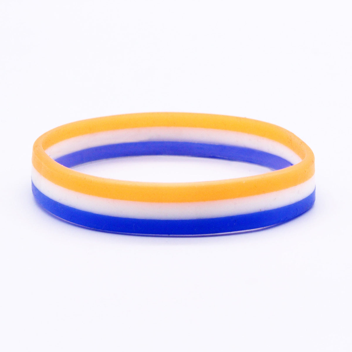 Flag Colorful Silicone Layered World Cup Bracelets - 3 Layers (Orange, White and Blue) MegaBDM