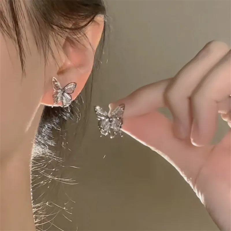 Women's Face For Design Tassel Long Graceful Earrings - 0224 Transparent (Ear Studs) MegaBDM