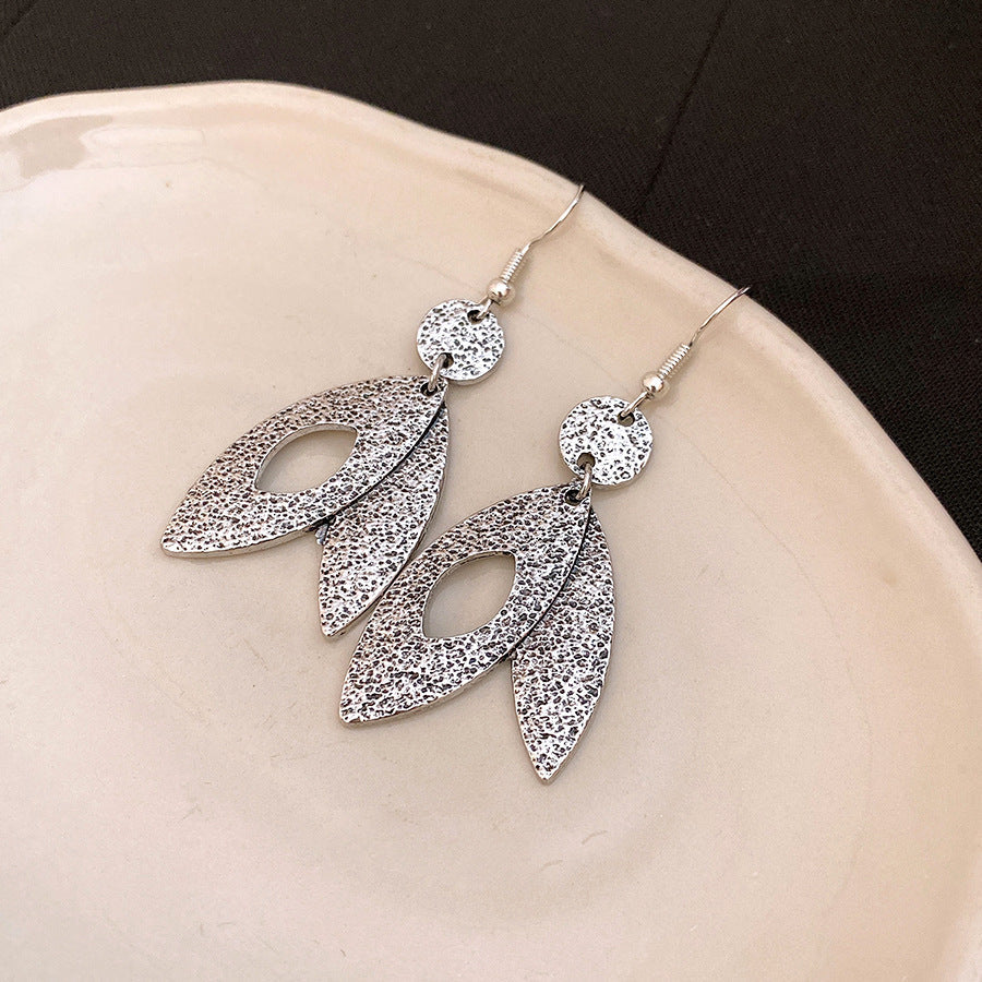 Women's Needle Round Curved Geometric Ear Retro Personalized Temperamental Light Luxury Earrings - 53# Silver Needle-Silver MegaBDM