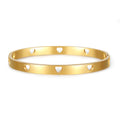 Men's Fashion Simple Titanium Steel Gold Plated Shaped Open Bracelets - ZJ6594 MegaBDM