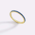 Women's Colorful Full Diamond Twin Birthstones Zircon Niche Rings - September Tj108 / No. 5 MegaBDM