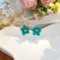 Frosted Flower Female Fashion Petal Sweet Natural Graceful Stud Earrings - E6079-6 Green MegaBDM