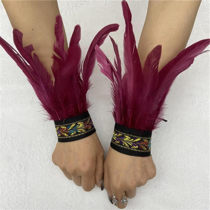 Ethnic Style Cuff Gothic Role Play Bracelets - Pure wine red MegaBDM