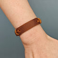 Board Distressed Cattle Leather Adjustable Three-color Artistic Bracelet - Retro [Light Brown]] MegaBDM