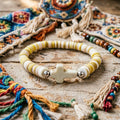 Women's Cross Bohemian Natural Stone For Polymer Bracelet - Beige MegaBDM