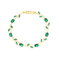 Luxury Style Quality Light Full Diamond Bracelet - Gold; Green MegaBDM