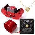 Box High-grade Four-leaf Clover Female Apple Necklace - Necklace (Gold) B Card Apple Box MegaBDM