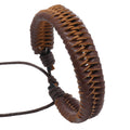 Men's Woven Hand Strap Leather Ornament Retro Bracelets - Vintage Brown / Leather Bracelet Suit MegaBDM