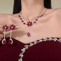Elegant Drop Round Light Luxury Minority Necklaces - 24# Necklace-Golden-Red (Two-Piece Set) MegaBDM