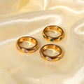 Gold Stainless Steel Vintage Zircon Index Finger Ring - White Stone Gold / No. 6 MegaBDM