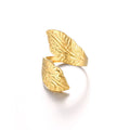 Women's Irregular Concave Convex Hammer Pattern Shaped Design Rings - J8114 Gold MegaBDM