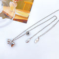 Women's Romantic Queen Mother Planet Three-dimensional Saturn Crystal Sweater Chain Necklaces - Silver Saturn Piggy Necklace MegaBDM