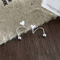 Women's Korean Style Metal Alloy Pearl High-grade Long Stall Light Stud Earrings - 2# Love Heart Stud Earrings MegaBDM