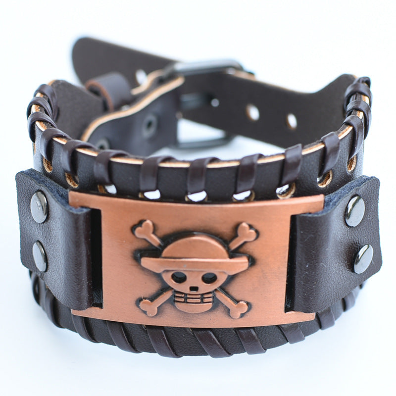 Men's Retro Viking Totem Leather Wolf Head Bear Claw Gossip Lucky Bracelet - 10 MegaBDM