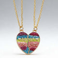 Love Magnetic Good Friend Heart-shaped Three-piece Necklace - Gradient Color Love Necklace (Gold) MegaBDM