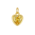 Love Gold Zircon Peach Heart Handmade High Pendants - Yellow; November (Single Pendant) MegaBDM