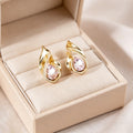 Temperament Inlaid Zircon Delicate Pearl High-grade Light Luxury Korean Style Stud Earrings - 1590 MegaBDM