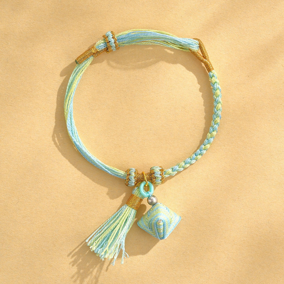 Dragon Boat Festival Colorful Rope Small Red Hand-woven Tiger Head Bracelet - 31 Braided Tassel Rice Dumpling [Light Blue] MegaBDM