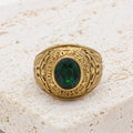 Men's Personality Retro Army Gem For Ring - Golden Turquoise / No. 7 MegaBDM