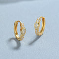 Women's Sterling Sier Rhinestone Simple Heart-shaped Square Drop-shaped Gang Drill Rings - Yellow Gold/Pair (Drop-Shaped) / 925 Silver MegaBDM