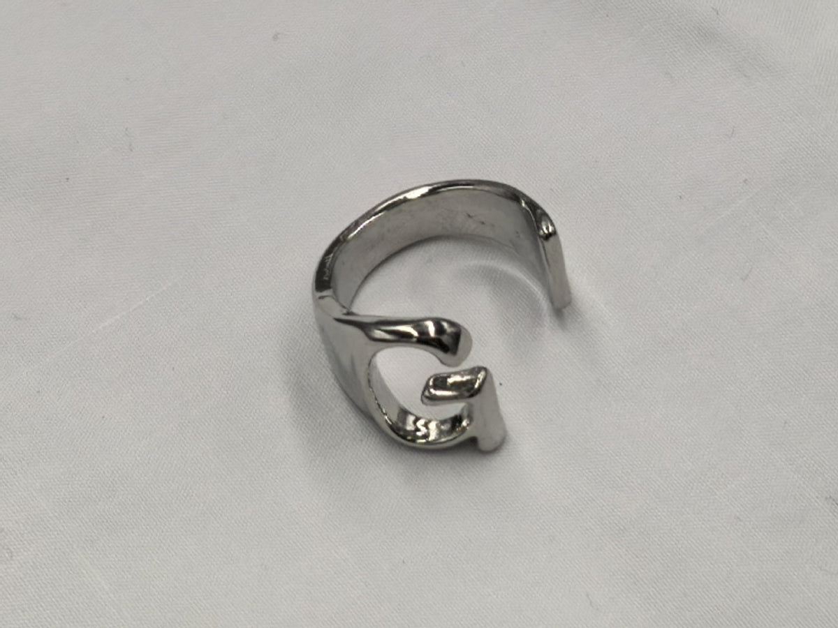 Style Open Glossy Letters Niche Design Metal Ring - G / One Size MegaBDM
