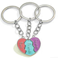 Love Magnetic Good Friend Heart-shaped Three-piece Necklace - 3-Piece Magnetic Heart Keychain (White K) MegaBDM