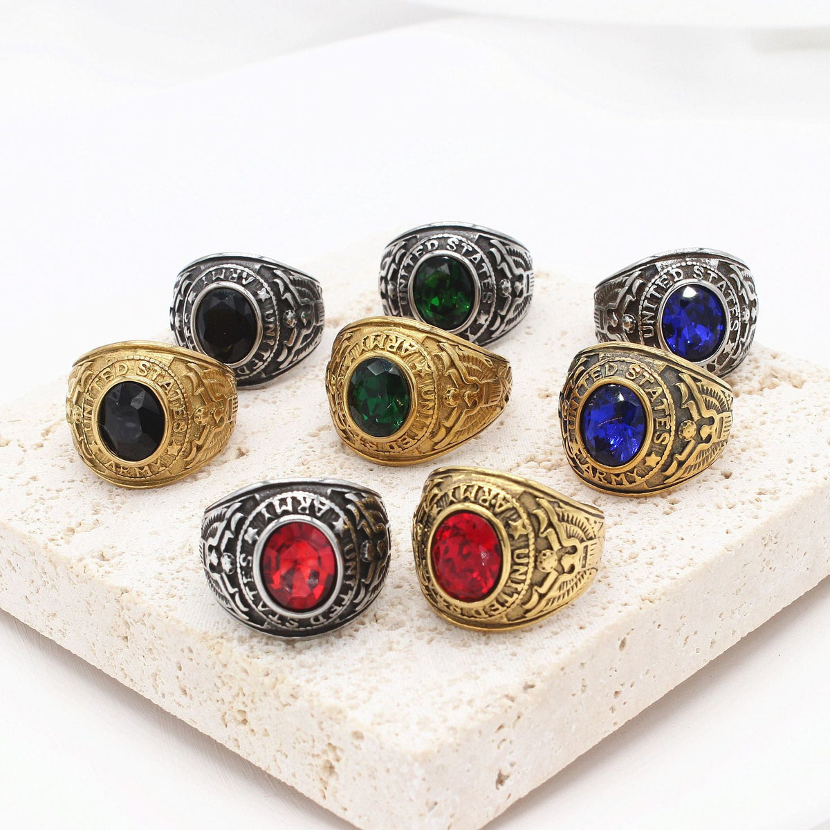 Men's Personality Retro Army Gem For Ring MegaBDM