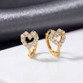 Women's Love Heart Light Luxury High-grade Vacation Earrings - Hollow Heart Shape with Diamond Earrings/Gold MegaBDM