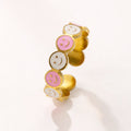 Women's Colorful Smiley Face Flowers Openings Adjustable Ring MegaBDM