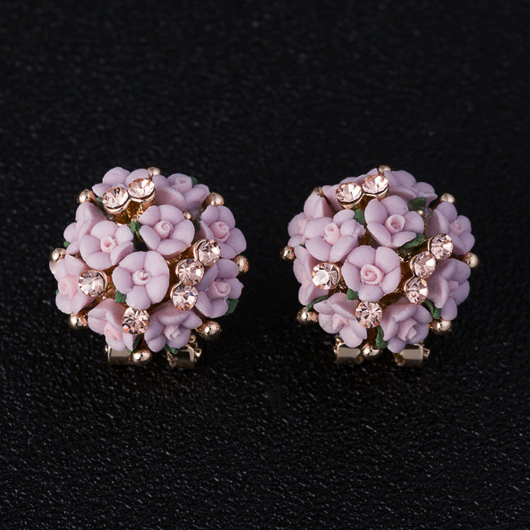 Needle Butterfly Enamel Vintage Court Style Delicate Light Luxury Earrings - 37# Silver Needle-Purple