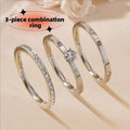 Women's Starry Mud Diamond Three-piece Niche High Rings - Golden Six Diamonds / No. 10 MegaBDM