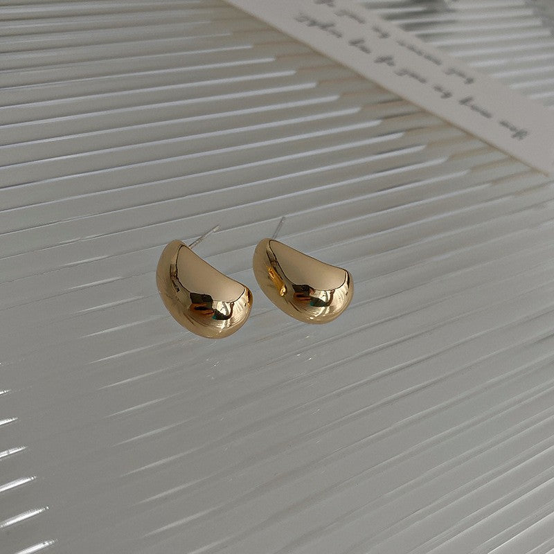 Women's Needle Round Curved Geometric Ear Retro Personalized Temperamental Light Luxury Earrings - 8# Silver Needle-Gold MegaBDM